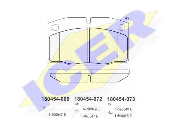 ICER 180454 Комплект тормозных колодок, дисковый тормоз