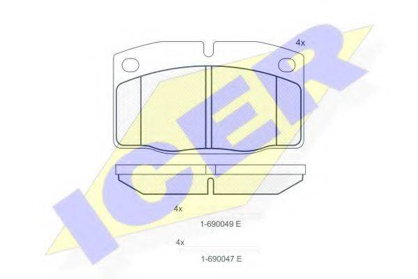 ICER 180454072 Комплект тормозных колодок, дисковый тормоз