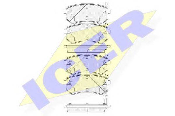 ICER 181710 Комплект гальмівних колодок, дискове гальмо