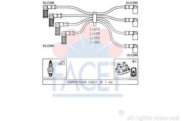 FACET 48888 Комплект дротів запалення