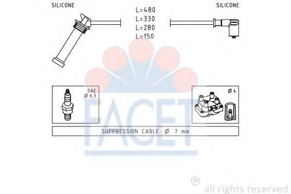 FACET 49614 Комплект дротів запалення