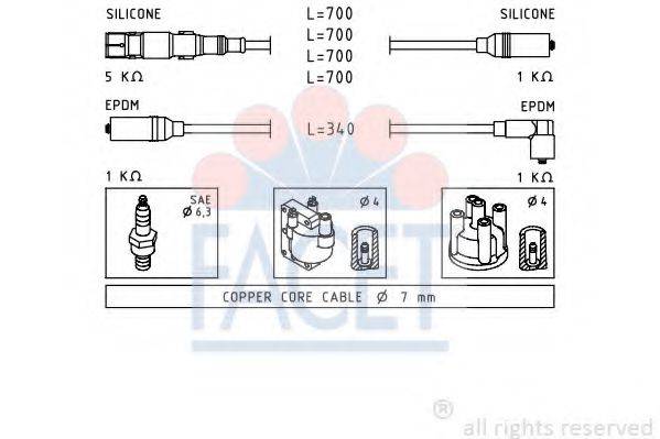 FACET 49353 Комплект дротів запалення