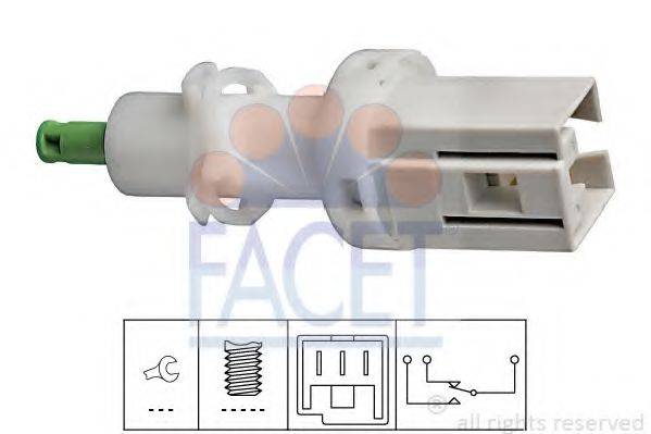 FACET 71069 Выключатель фонаря сигнала торможения; Выключатель, привод сцепления (Tempomat)
