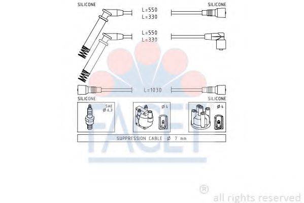 FACET 48689 Комплект дротів запалення