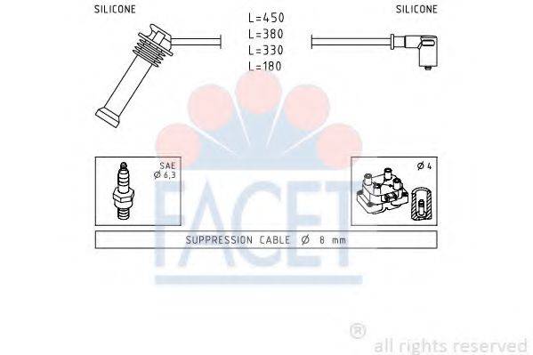 FACET 49624 Комплект дротів запалення