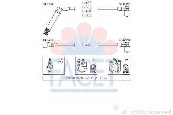 FACET 49237 Комплект дротів запалення