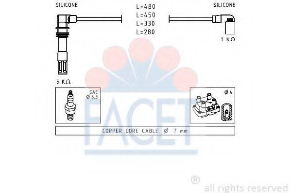 FACET 49575 Комплект дротів запалення