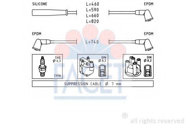 FACET 49397 Комплект дротів запалення