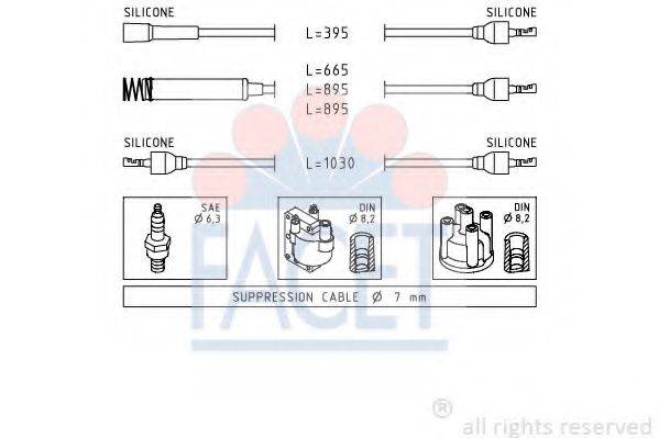 FACET 48516 Комплект дротів запалення