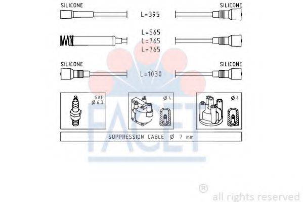 FACET 48527 Комплект дротів запалення