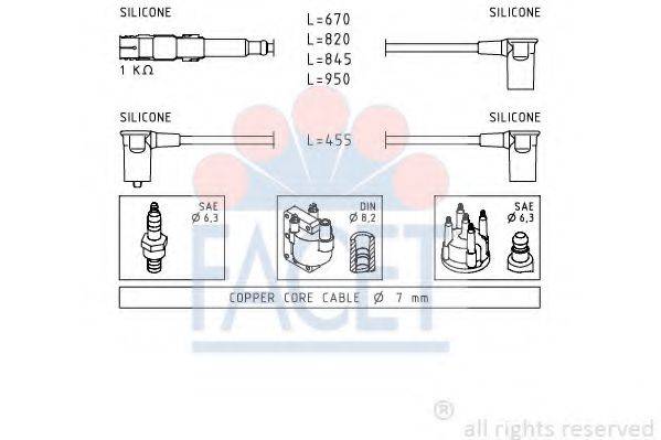 FACET 49300 Комплект дротів запалення