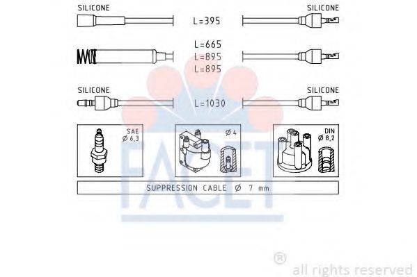 FACET 48555 Комплект дротів запалення