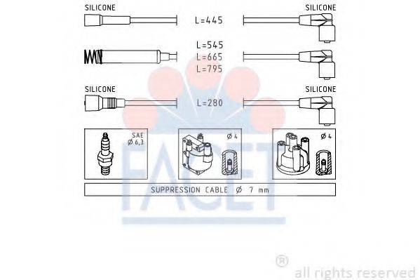 FACET 48524 Комплект дротів запалення