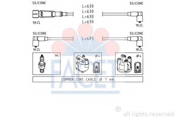 FACET 49364 Комплект дротів запалення