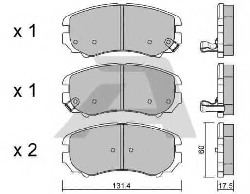 AISIN BPHY1001 Комплект гальмівних колодок, дискове гальмо