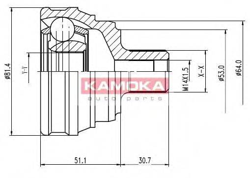 KAMOKA 6206 Шарнирный комплект, приводной вал