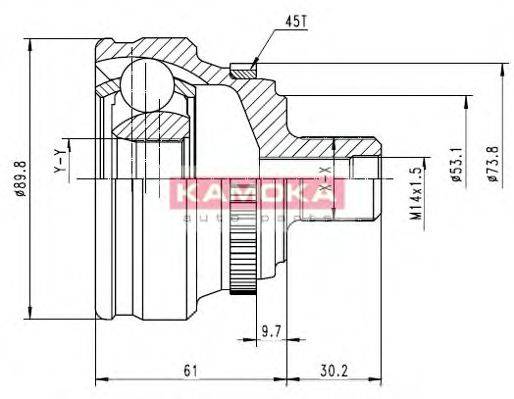 KAMOKA 6278 Шарнирный комплект, приводной вал