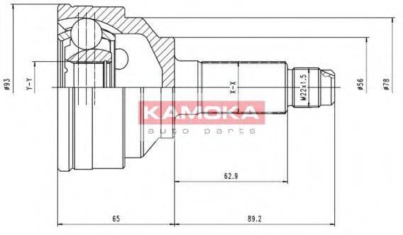 KAMOKA 6644 Шарнірний комплект, приводний вал