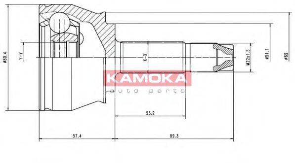 Шарнірний комплект, приводний вал KAMOKA 7136