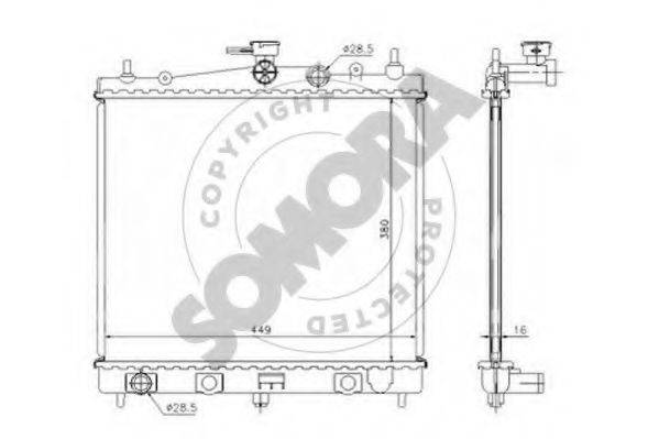 Радіатор, охолодження двигуна SOMORA 191040