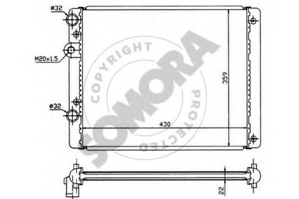 SOMORA 355240 Радіатор, охолодження двигуна