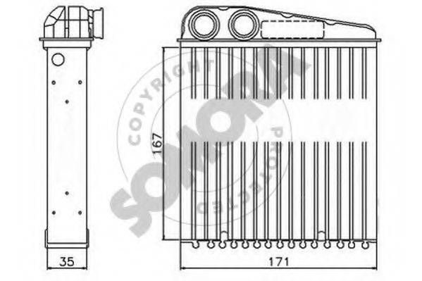 Теплообмінник, опалення салону SOMORA 191050