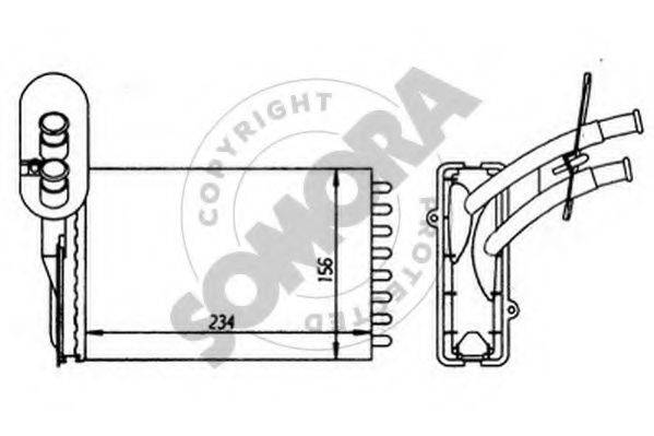 SOMORA 350550 Теплообмінник, опалення; Радіатор, охолодження двигуна