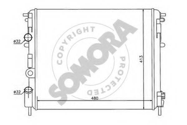 SOMORA 244340B Радіатор, охолодження двигуна