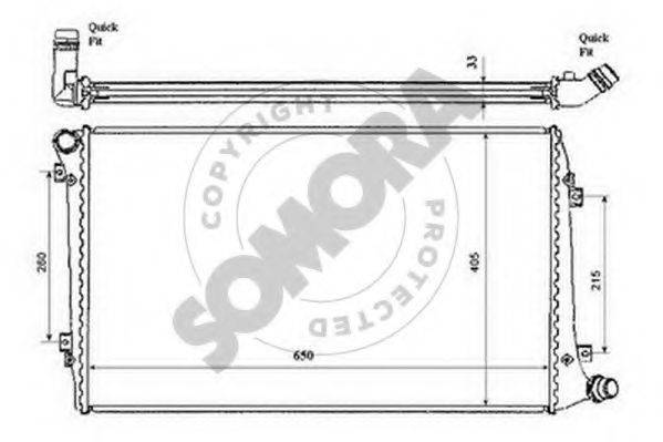 SOMORA 351040D Радіатор, охолодження двигуна