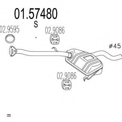 MTS 0157480 Середній глушник вихлопних газів