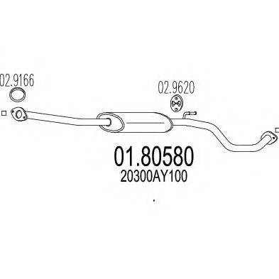 Середній глушник вихлопних газів MTS 01.80580