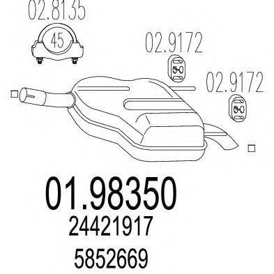 MTS 0198350 Глушник вихлопних газів кінцевий