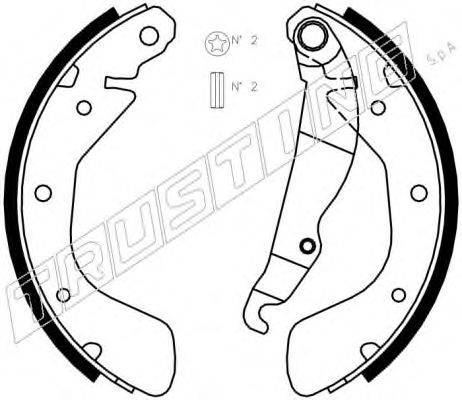 TRUSTING 073167 Комплект гальмівних колодок