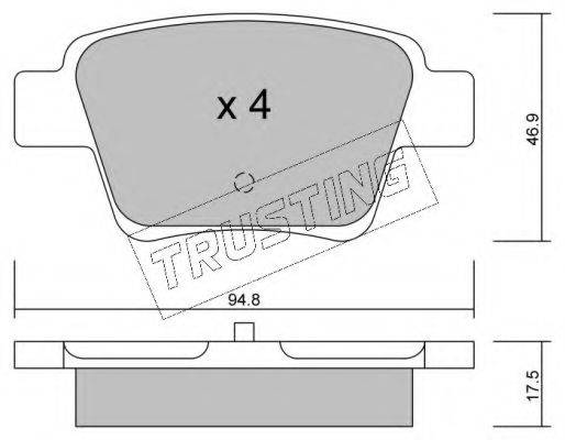 TRUSTING 6550 Комплект гальмівних колодок, дискове гальмо