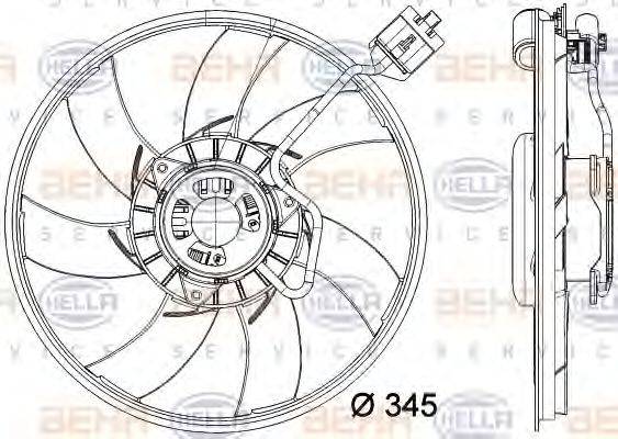 HELLA 8EW351041791 Вентилятор, охолодження двигуна