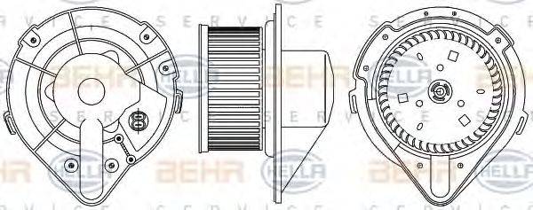 HELLA 8EW351044371 Вентилятор салона