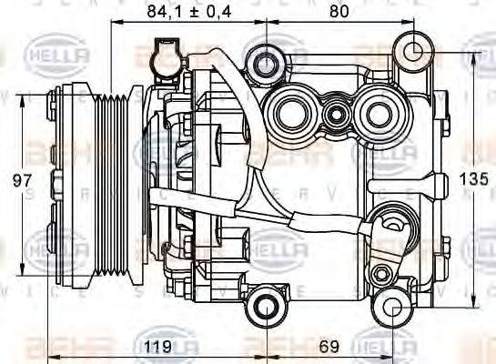 HELLA 8FK351113401 Компресор, кондиціонер