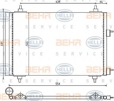 HELLA 8FC351300671 Конденсатор, кондиціонер