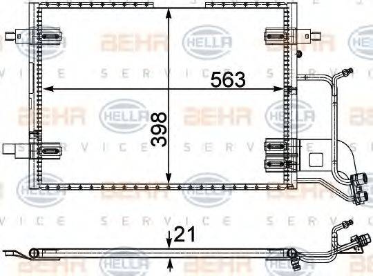 HELLA 8FC351301401 Конденсатор, кондиціонер