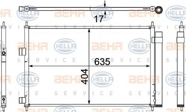 HELLA 8FC351304341 Конденсатор, кондиціонер