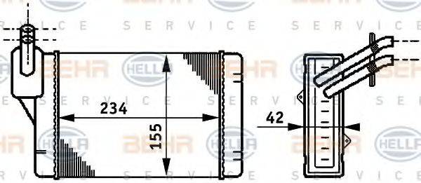 HELLA 8FH351311011 Теплообмінник, опалення салону