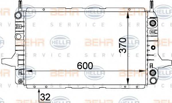 HELLA 8MK376707681 Радіатор, охолодження двигуна