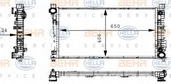 HELLA 8MK376714331 Радіатор, охолодження двигуна