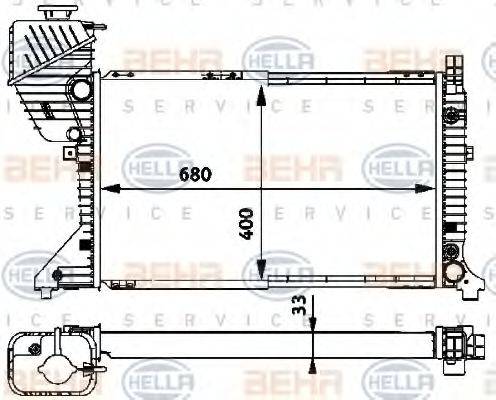 HELLA 8MK376722261 Радіатор, охолодження двигуна