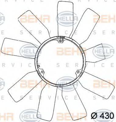 HELLA 8MV376741181 Крильчатка вентилятора, охолодження двигуна