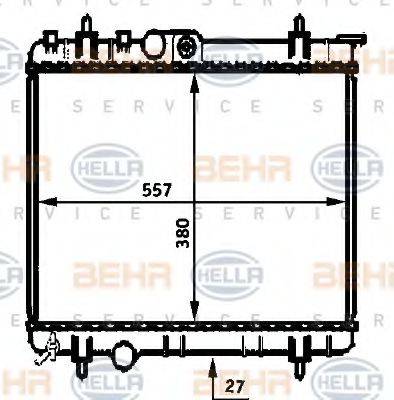 HELLA 8MK376750241 Радіатор, охолодження двигуна