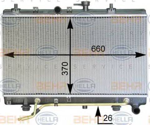 HELLA 8MK376762421 Радіатор, охолодження двигуна