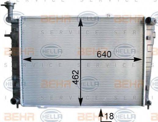 Радіатор, охолодження двигуна HELLA 8MK 376 763-211