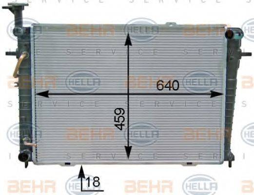 Радіатор, охолодження двигуна HELLA 8MK 376 763-691