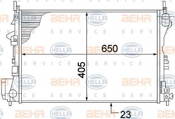 HELLA 8MK376771201 Радіатор, охолодження двигуна